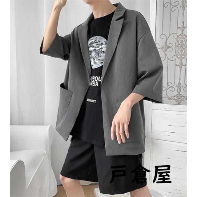 メンズ サマージャケット 夏 薄手 長袖 リネン100% リネンジャケット