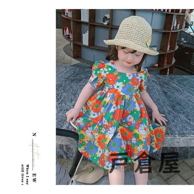 子供服 ワンピース キッズ 女の子 春夏 半袖 花柄ワンピース 韓国 