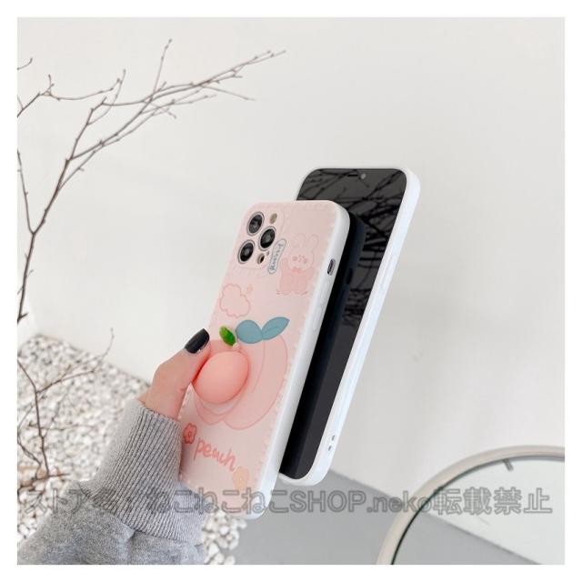ピーチ 桃 かわいい シリカゲル スマホケース iPhone7/8 Plus iPhone12