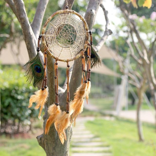 ドリームキャッチャー フェザーシェル 装飾 手作り 工芸品ぶら下げ飾り