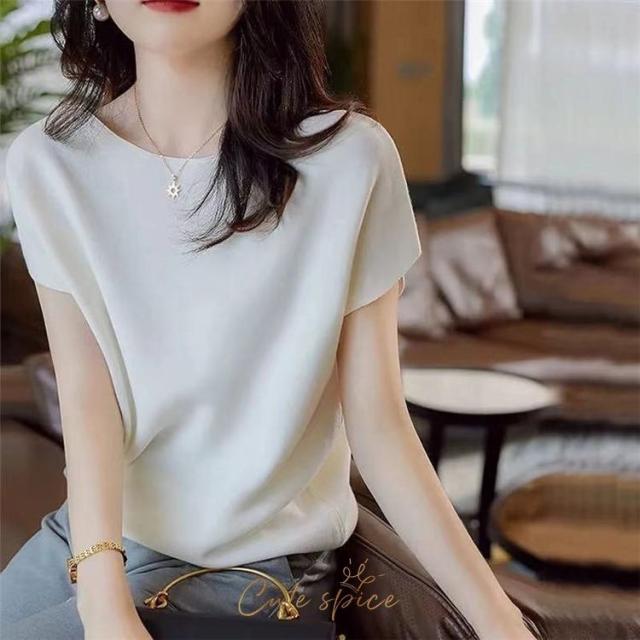 ニットTシャツ トップス レディース きれいめ 40代 春夏 半袖トップス 白インナー オシャレ ブラウス 丸首 tシャツ 韓国風 楽天市場】ニットTシャツ トップス レディース きれいめ 40代 春