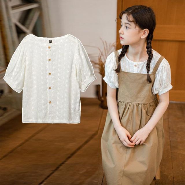 子供服 セットアップ 女の子 キッズ 夏 韓国子供服 ワンピース 森ガール 親子ワンピース 2点セットロングワンピース 白シャツ 無地 可愛い 韓国風 学院風 普段着_2