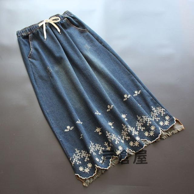 スカート レディース デニム 40代 きれいめ 春夏 大きいサイズ 花柄