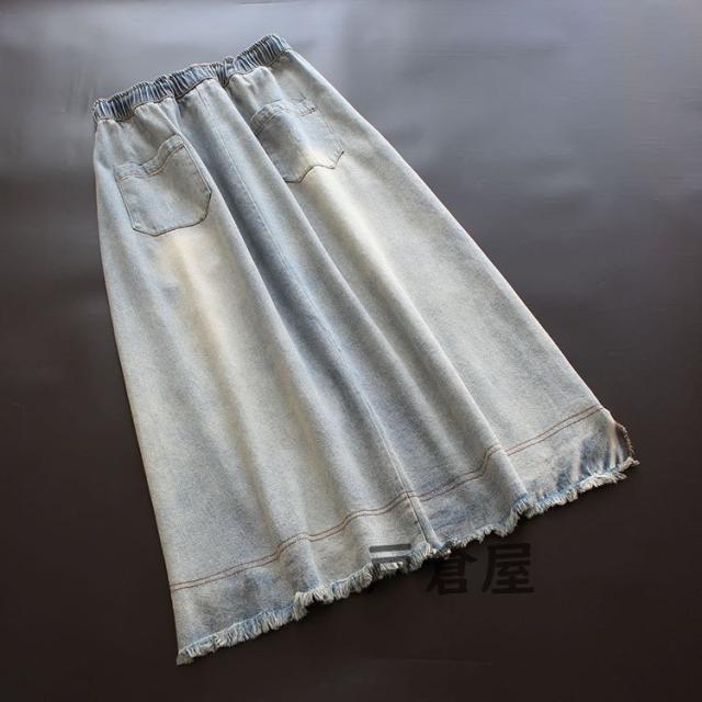 スカート レディース デニム 40代 きれいめ 春夏 大きいサイズ 花柄