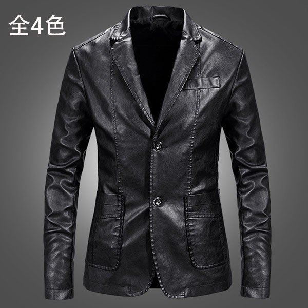 レザージャケット メンズ アウター 春秋冬 長袖 革ジャン PUジャケット ライダースジャケット テーラード 立ち襟 無地 ショート丈 大きいサイズ おしゃれ 防寒