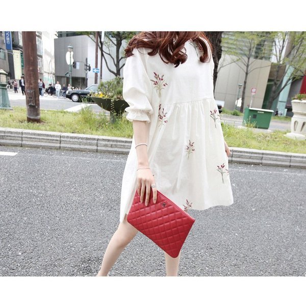 ワンピース レディース 春夏  リゾートワンピース 五分袖 チュニック 刺繍花柄  大きいサイズ 新作 ミニ丈ワンピース 可愛いの通販は 8,048円