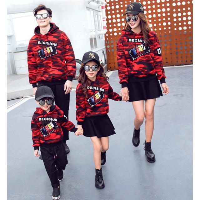 在庫処分 パーカー 迷彩柄 キッズ 男の子 女の子 韓国子供服 コート トレーナー 冬 長袖シャツ 厚手 裏起毛 セットアップ　ロングパンツ 140cm_1