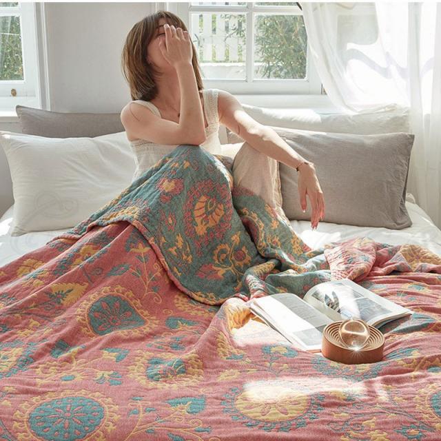 ブランケット タオルケット 150*200 夏用毛布 ガーゼ 北欧 肩掛け