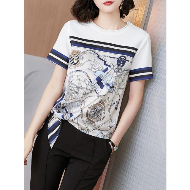 Tシャツ レディース 40代 春夏新作 オシャレブラウス ドット柄 Tシャツ 半袖トップス プリント レションTシャツ 大人 通勤 韓国風 30代 50代 楽天市場】Tシャツ レディース 40代 春夏新作 オシャレブラウス