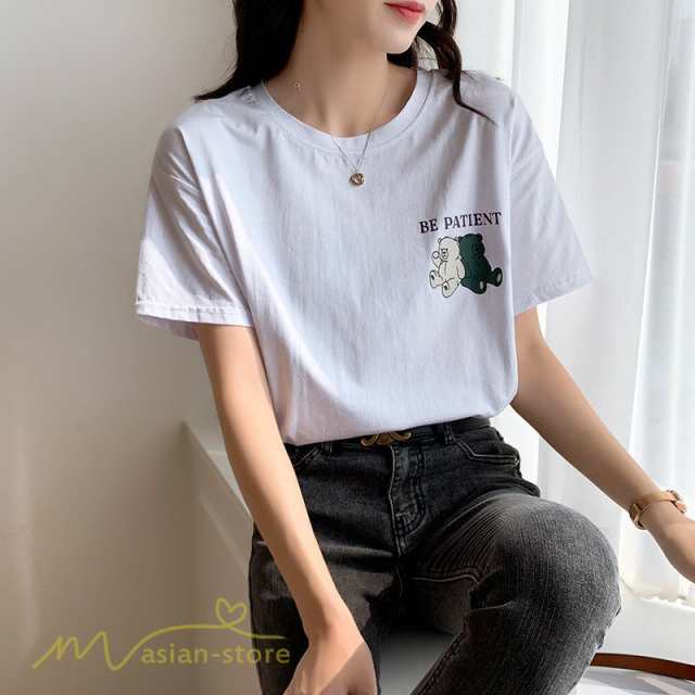 tシャツ Tシャツ カットソー レディース 女性着 プリント 可愛い ...