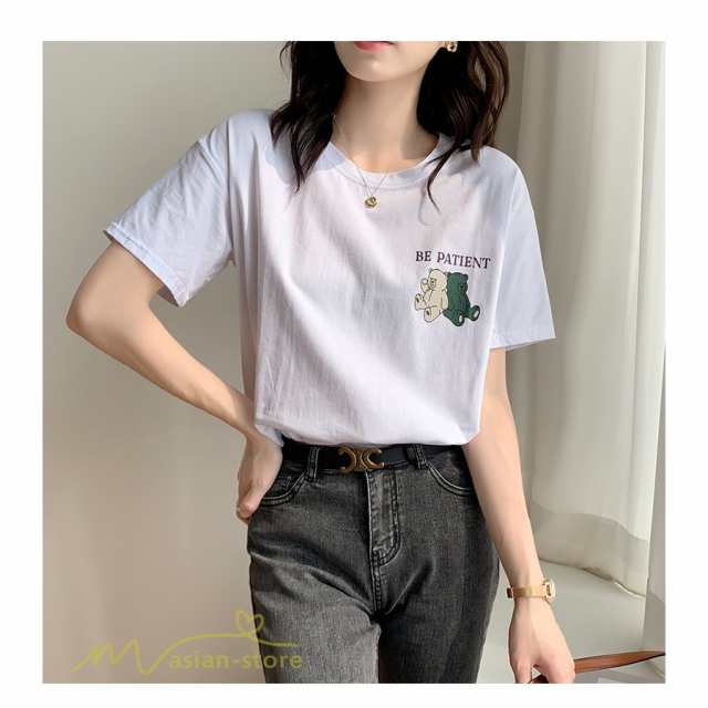 tシャツ Tシャツ カットソー レディース 女性着 プリント 可愛い