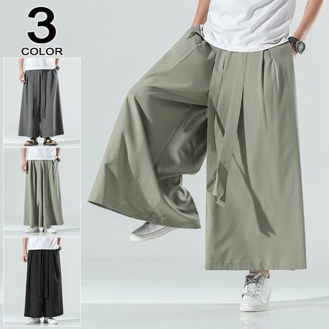 サルエルパンツ ワイドパンツ メンズ ガウチョパンツ ゆったり 九分丈 涼しいズボン 大きくサイズ 男性 2021 夏　秋の通販は 6,550円