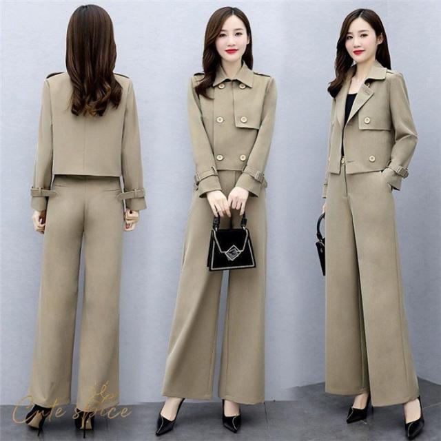 セットアップ スーツパンツ レディース ワイドパンツ スーツジャケット