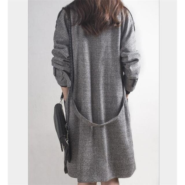 トレンチコート レディース 秋 ロング丈 チェック柄 スプリングコート