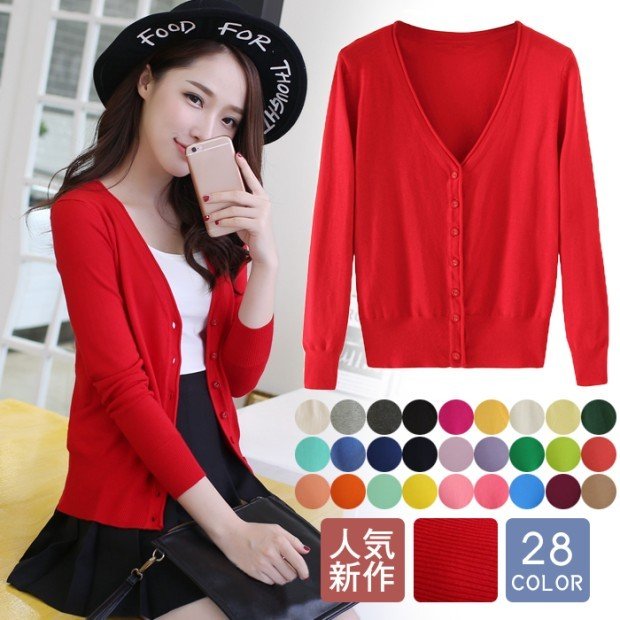 韓国ファッション カーディガン ショート丈 レディース アウター 秋冬 長袖 ニット トレンド おしゃれ キレイめ　薄手 透けない　レディース　大きいサイ