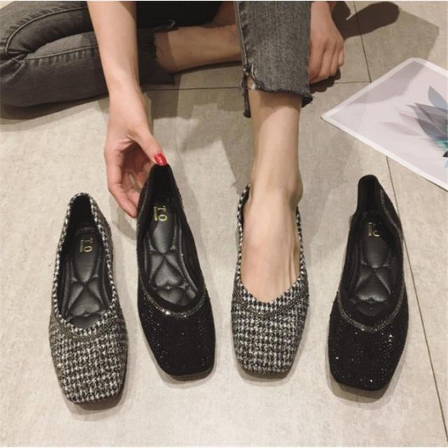 全2色 レディースパンプス バレエシューズ ポインテッドトゥ ぺたんこ