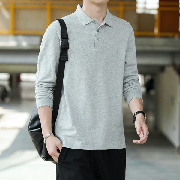 シャツ メンズ ポロシャツ poloシャツ トップス 長袖シャツ 折り襟 プルオーバー シンプル モノトーン 定番 カジュアルシャツ 春 秋 柔らかの通販は 6,980円