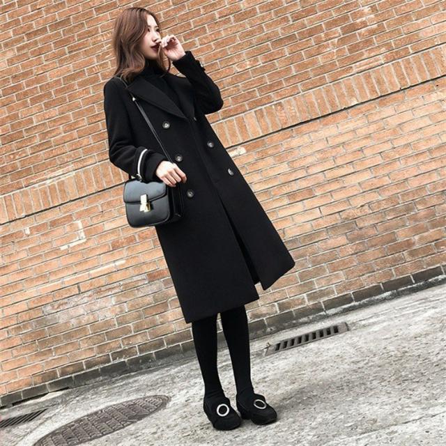 ラシャコート レディース ダブルブレスト ベルト付き 厚手 ラシャジャケット ロング丈コート 秋冬 カジュアル スプリングコート 着痩せ アウターの通販はダウンジャケット