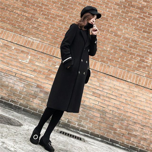 ラシャコート レディース ダブルブレスト ベルト付き 厚手 ラシャジャケット ロング丈コート 秋冬 カジュアル スプリングコート 着痩せ アウターの通販は