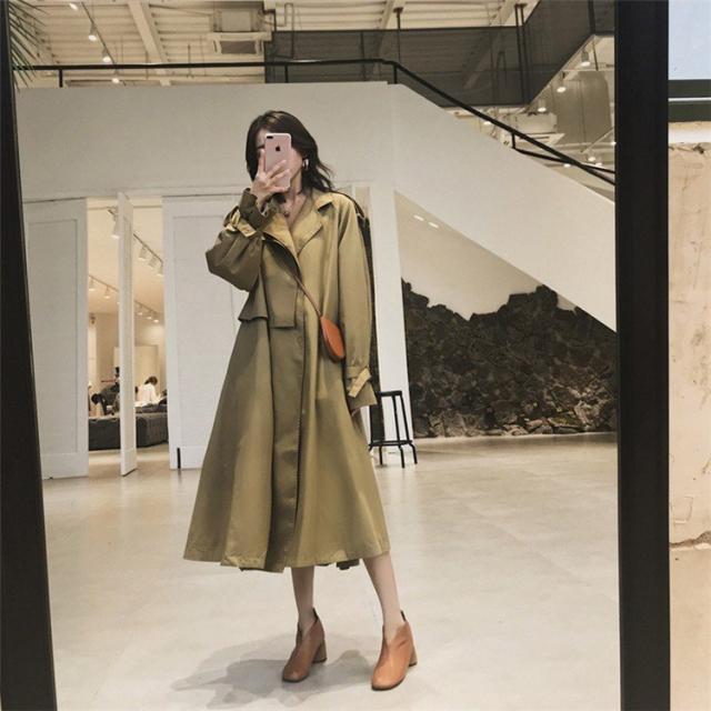 レディース ステンカラートレンチコート スプリングコート トレンチ