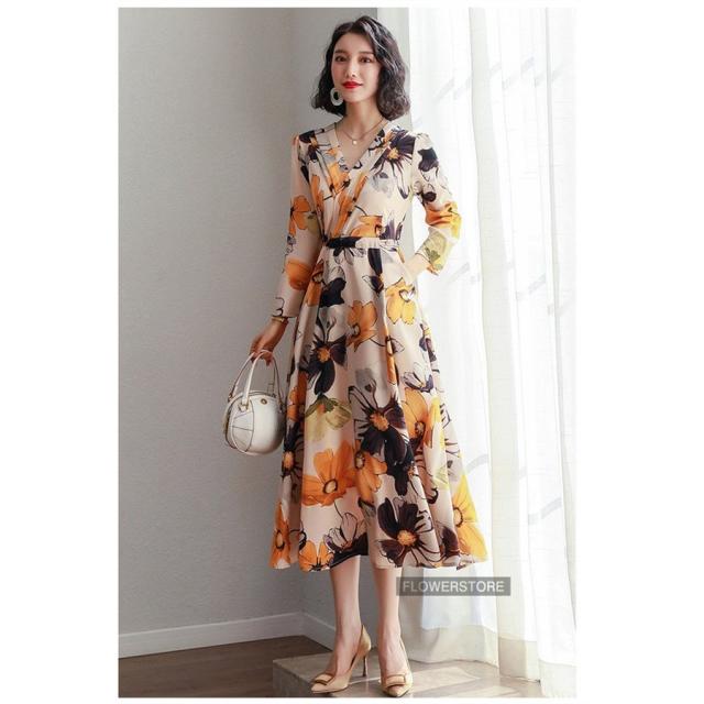 フレア ワンピース レディース キレイめ ミモレ丈 膝丈 ロング丈 秋冬 長袖ワンピース 無地 体型カバー 高級感カジュアル ウエスト締める オシャレ上品 着痩せ フレア ワンピース レディース キレイめ ミモレ丈 膝丈 ロング丈 秋冬