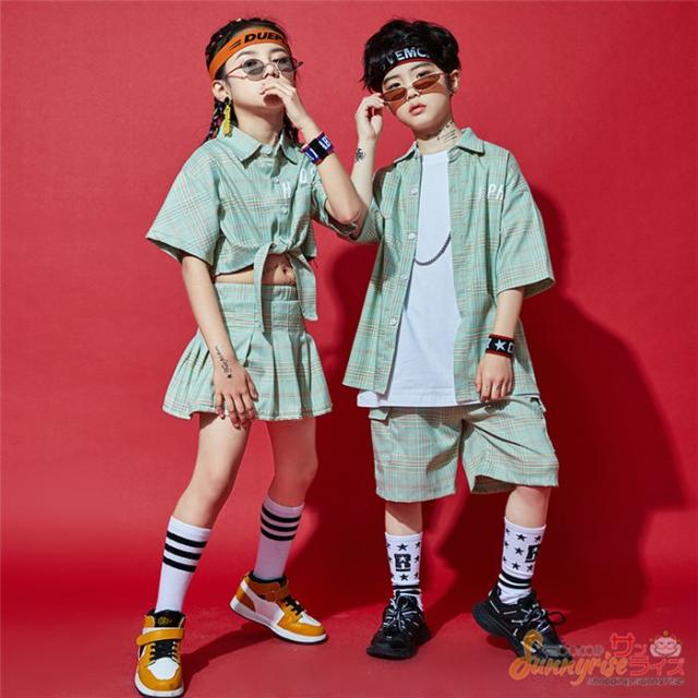 キッズ ダンス衣装 ヒップホップ 男の子 女の子チェック柄トップス HIPHOP ジャズダンス ステージ衣装 練習着 ダンスウェア 応援団 体操服の通販は - NEXT 通販サイト