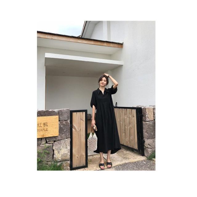 ♩美品♩ YONFA ヨンファ　ドレープワンピース　黒 ドレープワンピース YONFA