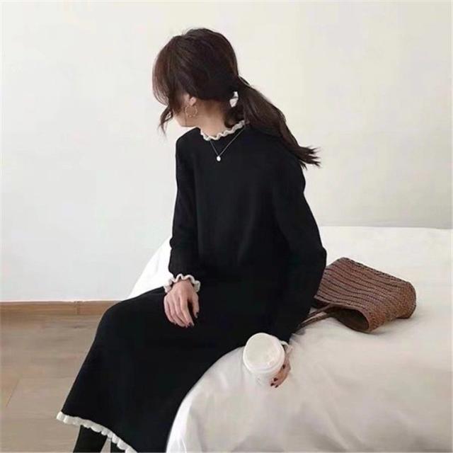 ニットワンピース レディース 40代 秋冬 膝丈ワンピース きれいめ 上品 韓国風 旅行 ワンピース 長袖 体型カバー 通勤 お出かけ 着痩せ 結婚式ドレス 大人