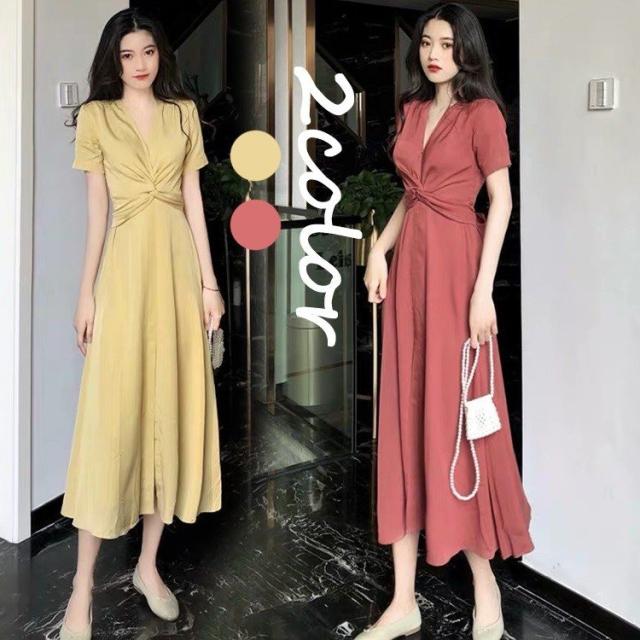 ワンピース レディース 夏 半袖 ロング丈ワンピース 韓国風 着痩せ オシャレ 無地 カジュアル きれいめ 結婚式 パーティー 演奏会 2色の通販は 6,743円