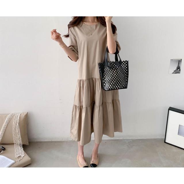 ワンピース レディース 40代 キレイめ マキシワンピース 夏 半袖ワンピース 白/黒 フレアスカートひざ下 韓国風chic風 オシャレ 体型カバー 30代 50代 ワンピース レディース 40代 キレイめ マキシワンピース 夏 半袖