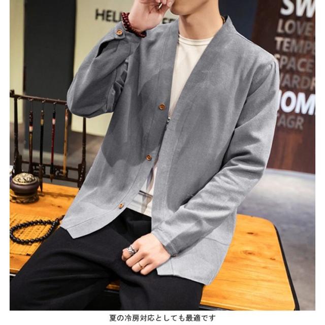 美品✨COMOLI Vネックカーディガン 麻 リネン メンズ サイズ2 グレー系 美品✨COMOLI Vネックカーディガン 麻 リネン メンズ サイズ2 グレー系