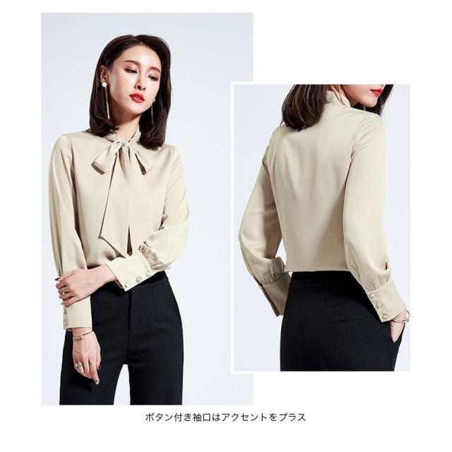 シフォンブラウス レディース シャツブラウス 長袖ブラウス カジュアルブラウス トップス リボン付き カラーバリの通販は シフォンブラウス レディース シャツブラウス 長袖ブラウス カジュアルブラウス トップス リボン付き カラーバリの通販は