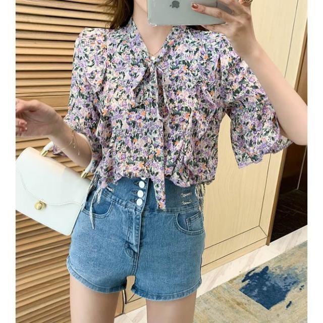 ブラウス 半袖 レディース ゆったり シフォン シャツ ボウタイ 花柄 きれいめ トップス リボン付き フレア袖 フレアスリーブ 可愛い カットソー 普段着 楽天市場】楽天1位【お得クーポン】 フレア スリーブ シフォン
