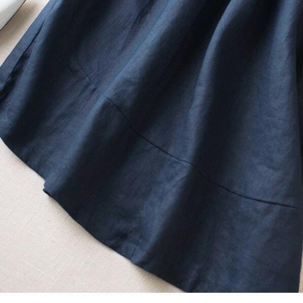 リネン スカート ロング レディース ハイウエスト タック入り ウエスト