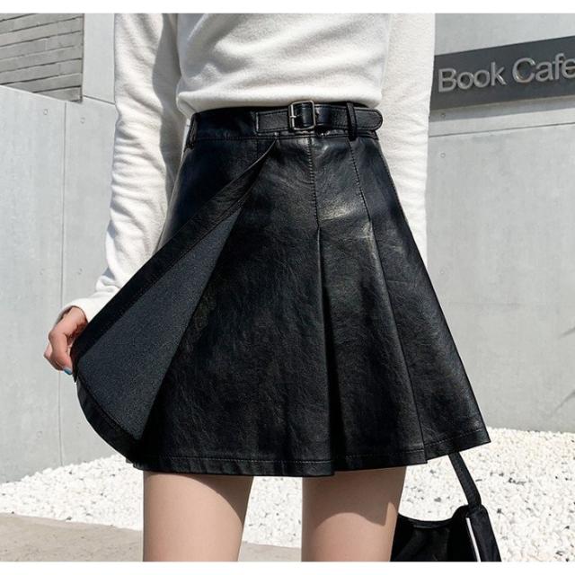スカート ボトムス PUレザー ミニスカート ジッパー ミニスカート ハイ