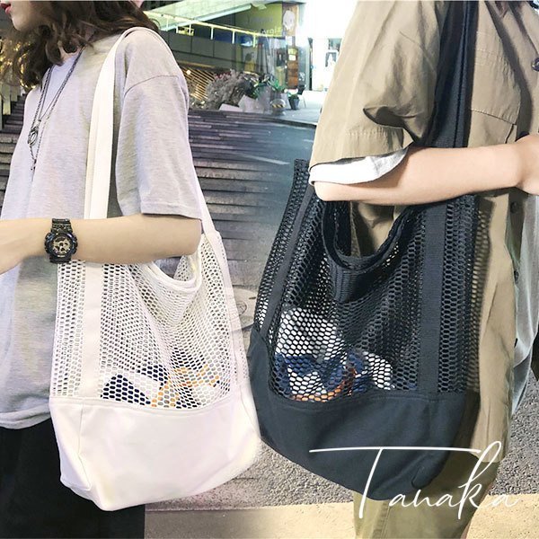 色味◎unkown メッシュショルダー　ビーチバッグ　vintage 色味◎unkown メッシュショルダー ビーチバッグ vintage（ビーチ