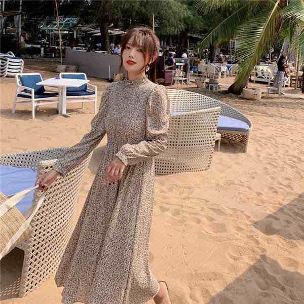 ワンピース レディース 長袖 花柄 ロングワンピ フラワー