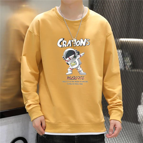 トレーナー メンズ プリント キャラクター Uネック 丸襟 黒トレーナー 長袖トレーナー スウェット 韓国風 秋 新作 の通販はau Pay マーケット Next