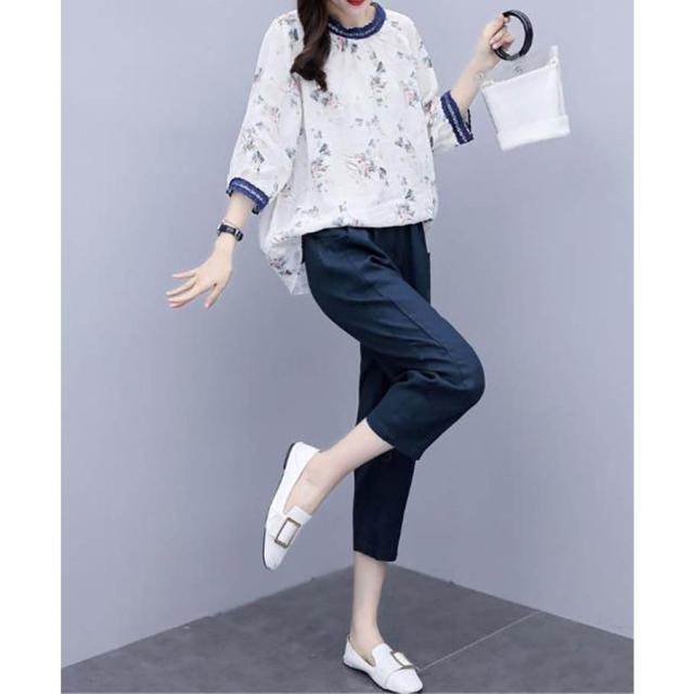 セットアップ レディース カジュアル 夏 40代 きれいめ 五分袖 七分丈