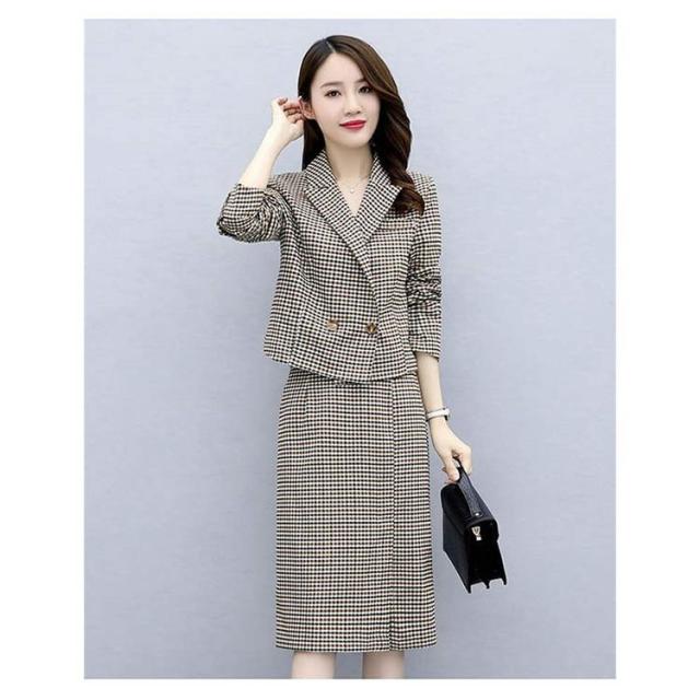 スカートセットアップ レディース 2点セット 上下セット 膝丈スカート