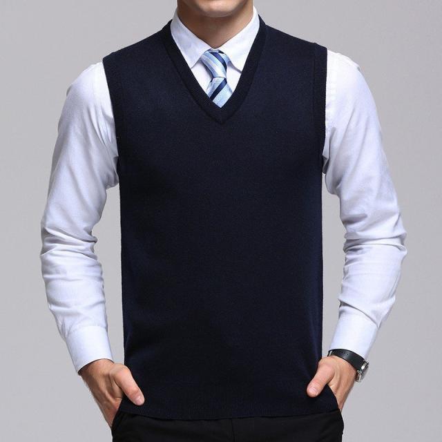 ベスト ニット メンズ 前開き Vネック 紳士ベスト 春 秋 大きいサイズ