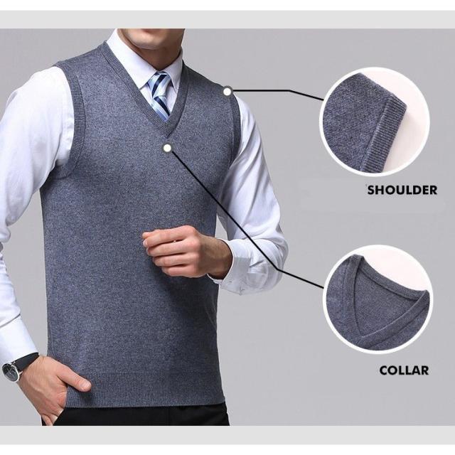 ベスト ニット メンズ 前開き Vネック 紳士ベスト 春 秋 大きいサイズ