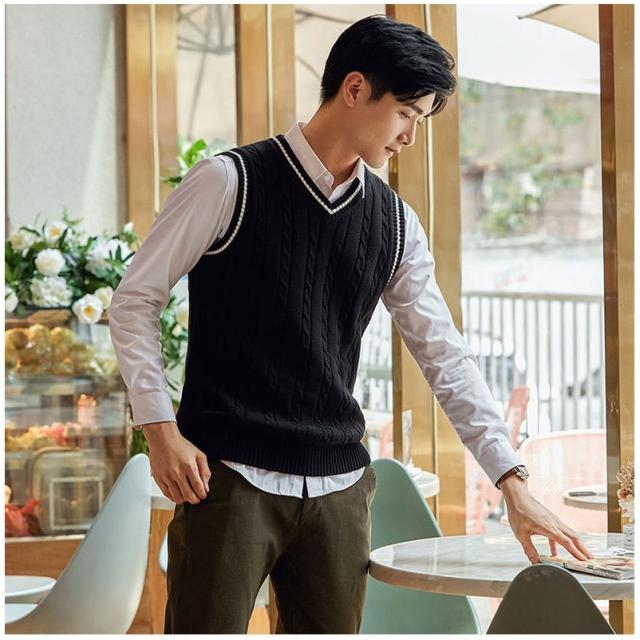 ニットベスト メンズ Vネック セーター ベスト 大きいサイズ インナー