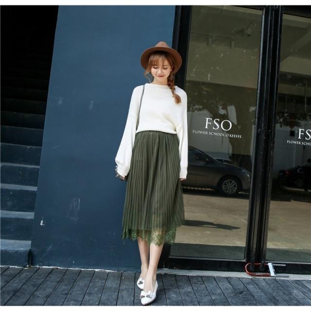 スカート ひざ丈 夏 フレア 春夏 レディース レース チュールスカート