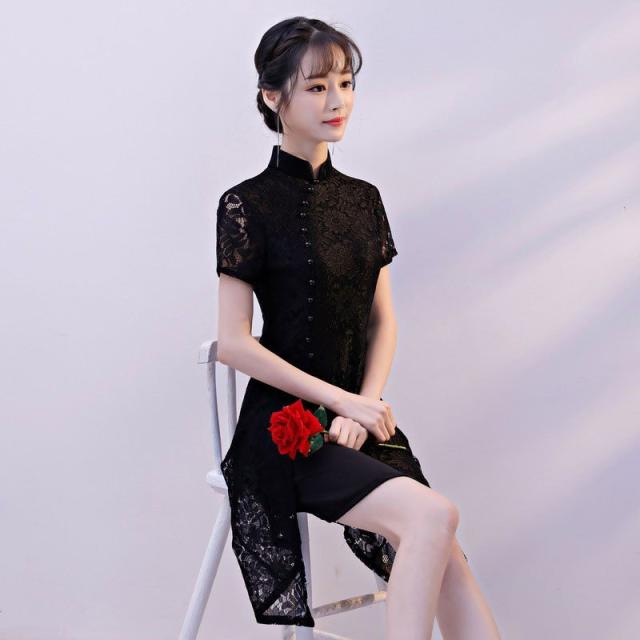 ワンピース チャイナ風ワンピース チャイナドレス 中国風 レース