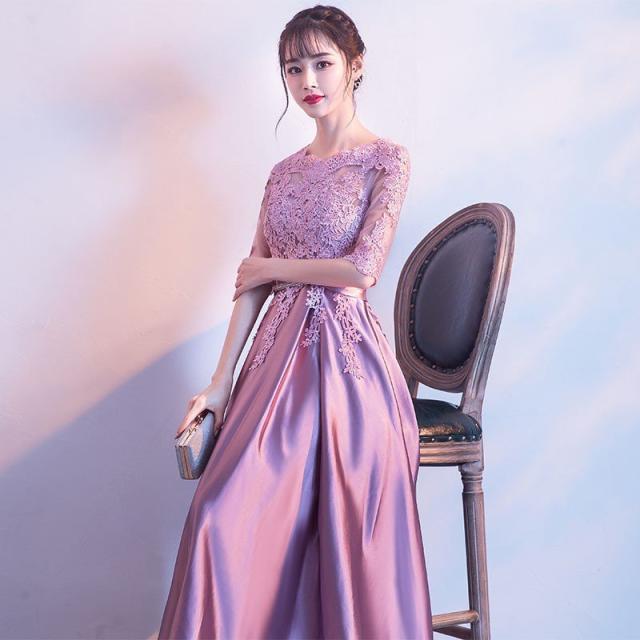 ドレス イブニングドレス チャイナドレス ワンピース チャイナ服 花柄 中国風 マキシ丈 ボートネック レトロ きれいめ オシャレ 結婚式 披露宴 上品_3