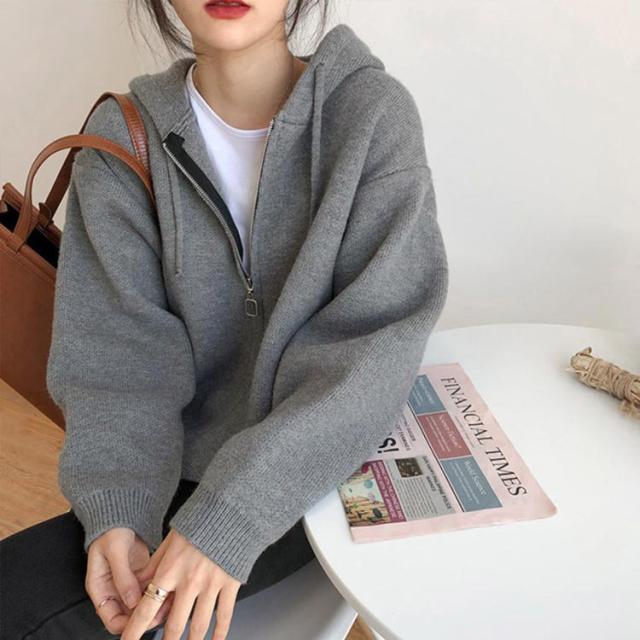 ニット パーカー レディース ゆったり 大きい 体型カバー 長袖 アウター ジップアップ ドルマンスリーブ ニット セーター 前開き カジュアルコーデ 春 楽天市場】ニット 小顔 「 BIG襟。」 パーカー 【即納】 ニット