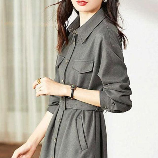 トゥルーカラーズマーケットファシル　綿100 ロングコート　シャツワンピース トゥルーカラーズマーケットファシル 綿100 ロングコート シャツ