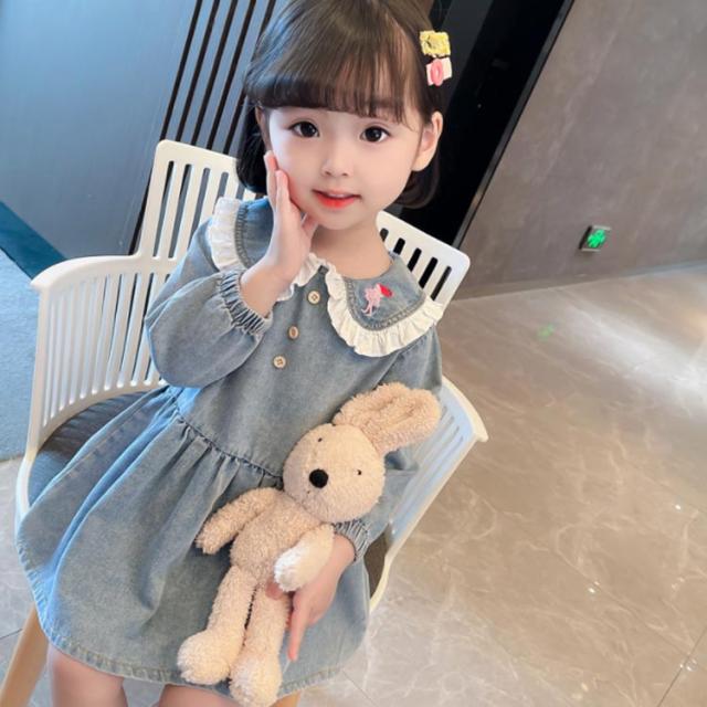 子供服 ガールズ ベビー服 シャツワンピース デニム デニムワンピース 
