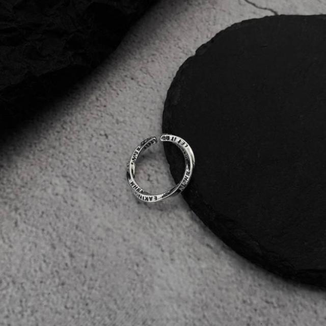 メンズ シルバーリング 指輪 バンドリング 捻じ 925silver 人差し指